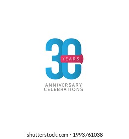30 Years Anniversary Celebration Vector Template Design Illustration