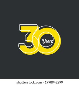 30 Years Anniversary Celebration Vector Template Design Illustration