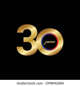 30 Years Anniversary Celebration Vector Template Design Illustration