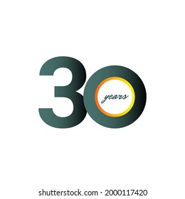 30 Years Anniversary Celebration Vector Template Design Illustration