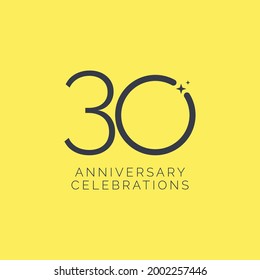 30 Years Anniversary Celebration Vector Template Design Illustration