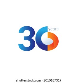 Ilustración de diseño de plantillas vectoriales de celebración de 30 años