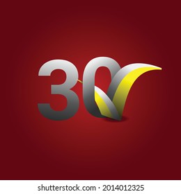 30 Years Anniversary Celebration Vector Template Design Illustration