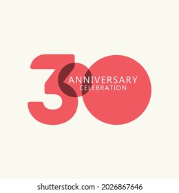 30 Years Anniversary Celebration Vector Template Design Illustration