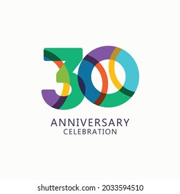 30 Years Anniversary Celebration Vector Template Design Illustration