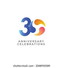 30 Years Anniversary Celebration Vector Template Design Illustration