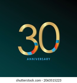 30 Years Anniversary Celebration Vector Template Design Illustration