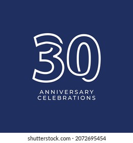 30 Years Anniversary Celebration Vector Template Design Illustration