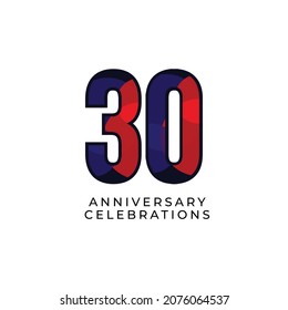 30 Years Anniversary Celebration Vector Template Design Illustration