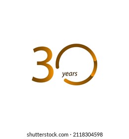 Ilustración de diseño de plantillas vectoriales de celebración de 30 años