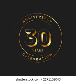 30 Years Anniversary Celebration, Vector Design Illustration Template