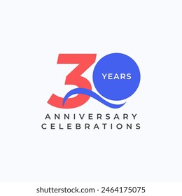 30 Years Anniversary Celebration Vector Template Design Illustration