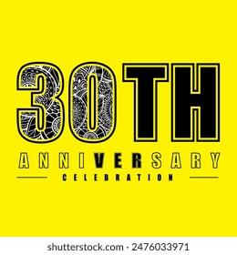 30 años celebración de aniversario Vector Plantilla diseño ilustración