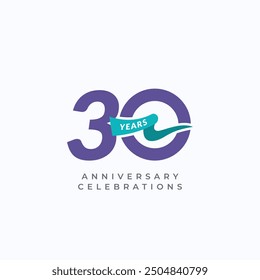 30 Years Anniversary Celebration Vector Template Design Illustration