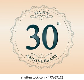 30 years anniversary celebration.30 anniversary template design.Vector illustration.