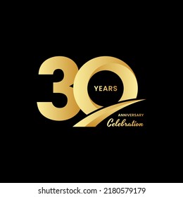 30 Years Anniversary Celebrations Logo Design Concept. Vector Templates