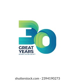 30 years anniversary celebrations logo concept