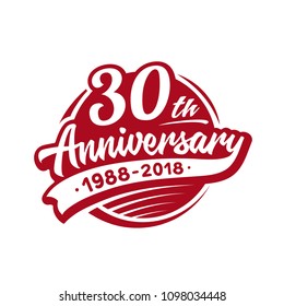 30 years anniversary design template. Vector and illustration. 30th logo.