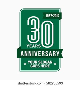 30 years anniversary design template. Vector and illustration.