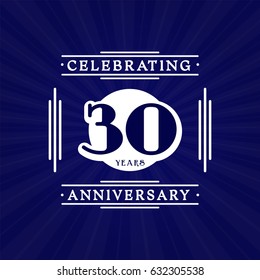 30 years anniversary design template. Vector and illustration.