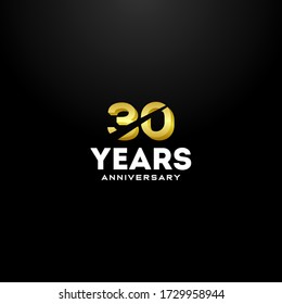 30 Years Anniversary Gold Number Vector Design