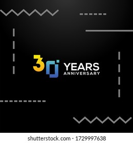 30 Years Anniversary Gradient Number Vector Design