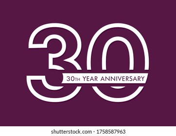 30 years anniversary image vector, 30th anniversary celebration logotype 