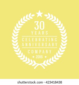 30 years Anniversary Label, Sticker or Badge on Background. Vector - illustration
