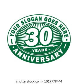 30 years anniversary. Anniversary logo design.