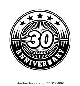 30 years anniversary. Anniversary logo design. Vector and illustration.