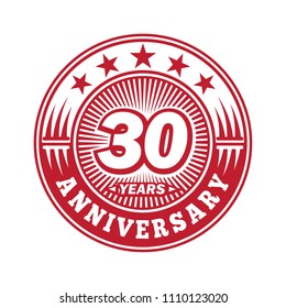 30 years anniversary. Anniversary logo design. Vector and illustration.