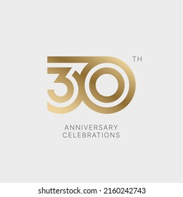 30 years anniversary logo design on white background for celebration event. Emblem of the 30th anniversary.