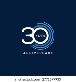 30 Years Anniversary logo design, 30th anniversary circular logo concept