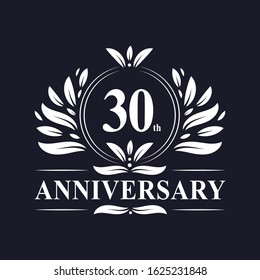 30 years Anniversary logo, luxurious 30th Anniversary design celebration.