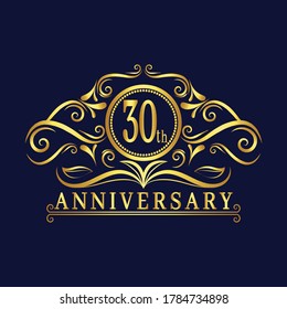 30 years Anniversary logo, luxurious 30th Anniversary design celebration.