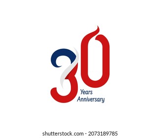 30 years anniversary logo. The number for celebration with a ribbon