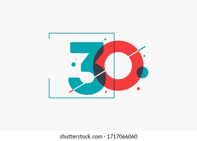 30 Years Anniversary Logo Template.