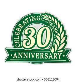 30 years anniversary logo template. Vector and illustration.