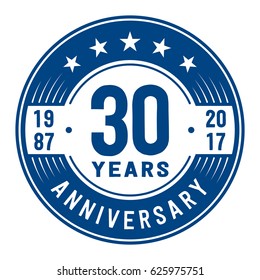 30 years anniversary logo template. Vector and illustration.