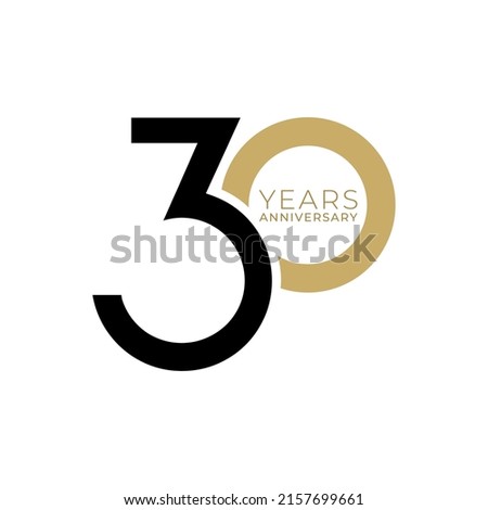 30 Years Anniversary Logo, Vector Template Design element for birthday, invitation, wedding, jubilee and greeting card illustration.