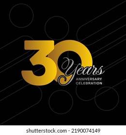 30 years anniversary logotype. Golden anniversary celebration template design, Vector illustrations.