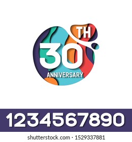 30 Years Anniversary Papercut Logo Template