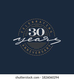 30 years anniversary pictogram vector icon, 30th year birthday logo label.