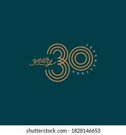 30 years anniversary pictogram vector icon, 30th year birthday logo label.