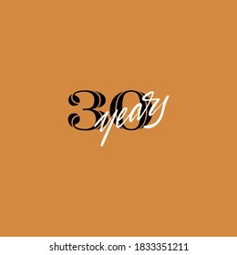 30 years anniversary pictogram vector icon, 30th year birthday logo label.