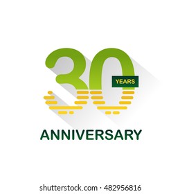 30 years anniversary, signs, symbols,flat design.