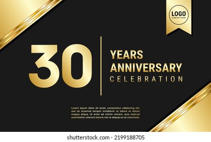 30 Years Anniversary template design. Golden Anniversary Celebration, vector illustration.