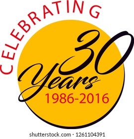 30 years anniversary Template logo - Vector