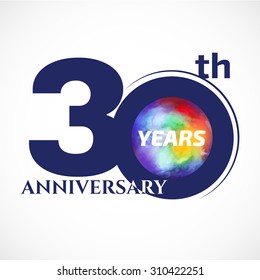 30 Years Anniversary Template Logo