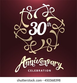 30 years anniversary template logo happy classic ritual star party background scene gold ceremony modern sign rich celebration business golden smiling vintage classical birthday flag voucher laughing